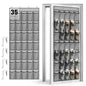 WVM Over the Door Shoe Organizer with 35 Breathable Mesh Pockets, Hanging Shoe Organizer for Door with 4 Metal Hooks, Large Capacity Closet Storage for Shoes, Accessories, Grey - style: Grey