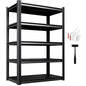 71" H Garage Shelving 5-Tier Heavy Duty Storage Shelves, Adjustable Metal Shelf Unit, Utility Organizer Rack for Basement, Pantry, Kitchen, Warehouse,15.7" Dx35.4 Wx71.2 H, Black - size: 5-Tier-15.7"Dx35.4"Wx71.2"H