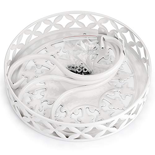 OwnMy Metal Round Plant Stand Rustproof Iron Flower Pot Holder, Indoor Outdoor Plant Stand Heavy Duty for Home, Garden, Patio, Modern Plant Stands Display Potted Rack (White) - color: White