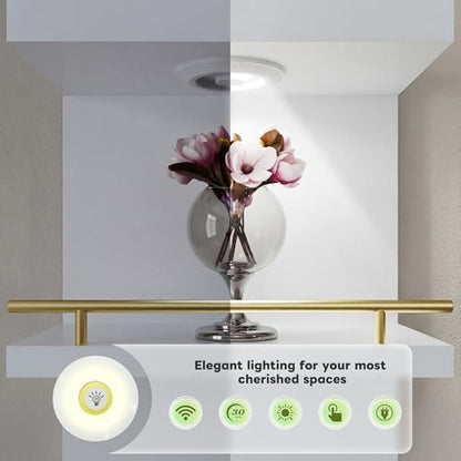 REIBII 6 Tier Wall Shelf Unit, White Lack Shelf, Vanity Floating Shelves with LED Light, Versatile Floating Shelves for Bedroom, Living Room, Office ﻿ - color: White, size: 6 Tier (1-Pack)