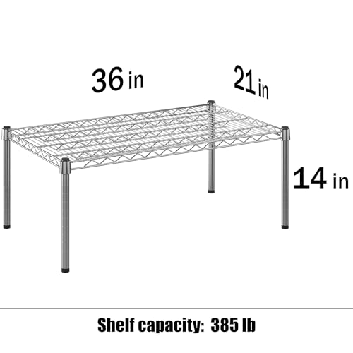 21" Deep x 36" Wide x 14" Height Wire Shelving Kit | 1-Tier | NSF Commercial Storage Rack Unit - size: 21" Deep x 36" Wide