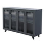 Panana Kitchen Buffet Server Table Accent Sideboard Cupboard Server Buffet Console Table with Doors Cabinet (49inch, Black) - color: Black, size: 49inch