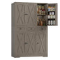 HOSTACK Farmhouse Kitchen Pantry Storage Cabinet with 3 Drawers, Ash Gray | 67"H Large Food Pantry Cabinet with Swing-Out Door Rack & Adjustable Shelf for Kitchen, Dining room, Living room - color: Ash Gray