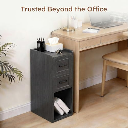 Narrow Nightstand Set of 2, Modern Small Bedside Table with Drawers & Open Shelf, Modern End Table for Bedroom Small Spaces, Apartments, Renters, Black - color: Narrow Black