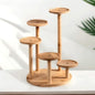 5 Tiered Desk Plant Stand Round Bamboo Plant Shelf Tabletop Succulent Herb Stand Desktop Plant Stand Indoor Plant Rack for in Living Room Office Decoration - Small - size: Small