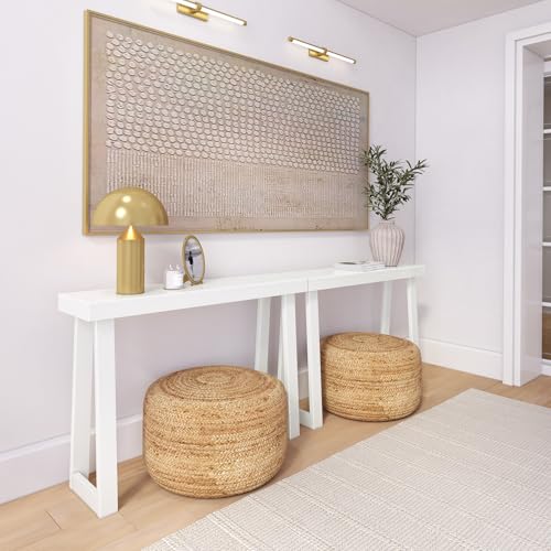 Plank+Beam Classic Console Table, 46 Inch, White | Non-Toxic Finishes, Versatile Design, Elegant Details, Easy Assembly, Quick Setup, Solid Wood - color: White, size: 46" Console Table