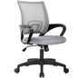 BestOffice Ergonomic Office Chair | Mid-Back Swivel Desk Chair | Grey | with Lumbar Support, Adjustable Height & Breathable Backrest | Sponge Seat & Rolling Wheels | for Home, Office | Pack of 1 - color: Grey, style: pack of 1