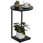 HDANI C End Table,Couch Table That Slide Under,Small Sofa Side Table in Living Room,Bedroom,Black - color: Black, size: Round