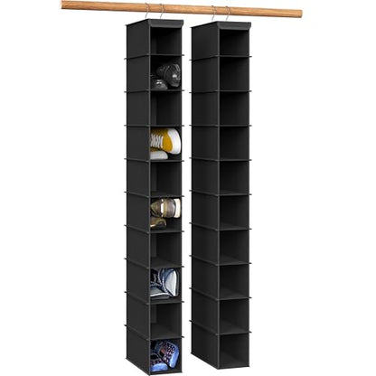 Simple Houseware 2 Pack 10 Shelves Hanging Organizer, Black - color: Black, size: 2-Pack
