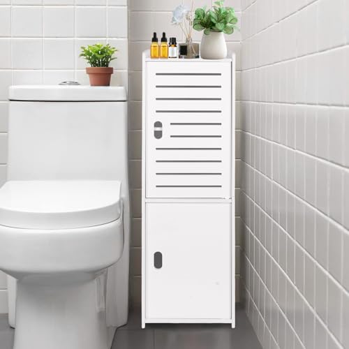 ShellKingdom Toilet Paper Holder Stand, Small and Slim Bathroom Storage Cabinet for Bathroom Small Spaces, 29.7 x 9.5 x 8.7 inch - size: 29.7 x 9.5 x 8.7 inch