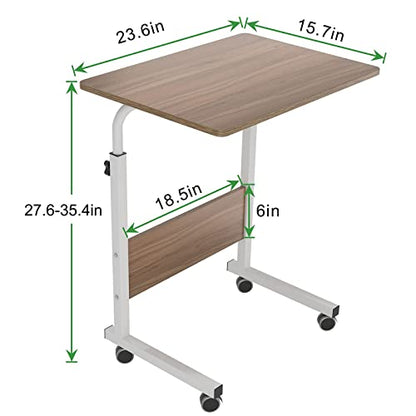 Side Table with Wheels, Home Snack Side Table with Castors Mobile End Table,Oak,05#1-60OK-S8-US - color: Oak, size: 23.6 inches