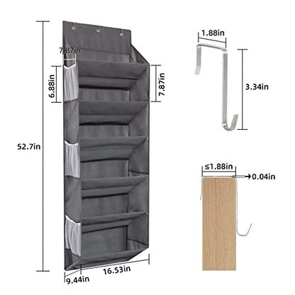 Over the Door Shoe Rack Organizer – Hanging Storage for 12 Pairs of Shoes, 6 Mesh Pockets + 6 Deep Large Pockets, 50lbs Capacity, for Closet, Bedroom, Dorm, Narrow Door (1 Pack) - style: 6 Layer