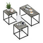 Furinno Camus Modern Living Room Coffee Table with 2 End Tables Set, French Oak Grey - color: French Oak Grey, size: 3-in-1 Set (1 Coffee + 2 End Tables)