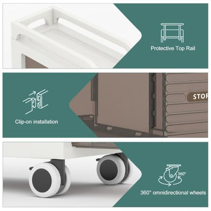 Bathroom Storage with Drawers, 7.87" Wide Slim Storage Cabinet with Wheels for Small Spaces, Narraw Cart for Kitchen Office Bedroom Dinning Room Under Desk, 26" Tall - size: 20x41x65 cm