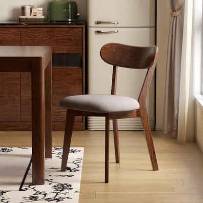 39’’-55’’ Oak Extendable Dining Table and Chairs Set of 4, Solid Wood Folding Kitchen Table, Mid Century Modern Dinner Table for Kitchen, Apartment, Living Room (Walnut 39''-55''+4 Cushion Chairs) - color: Walnut, size: 39''-55''+4 Cushion Chairs