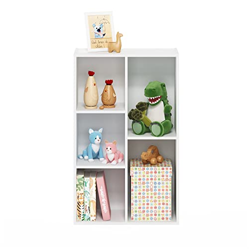 Furinno Luder 5-Cube No Tool Assembly Open Shelf, White - color: White, size: 5-Cube No Tool