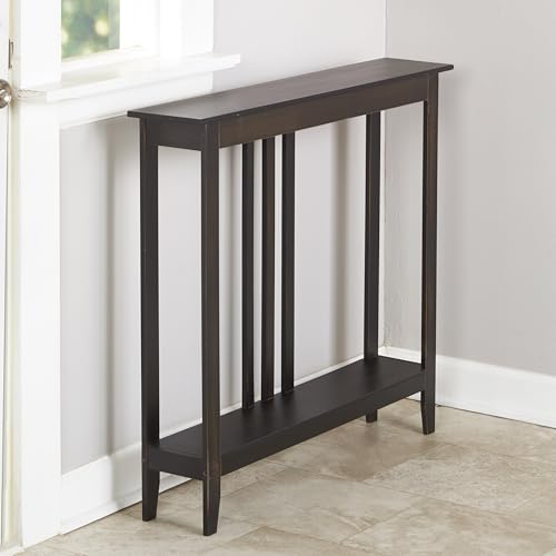 The Lakeside Collection Slim Space Saving Accent Table 36" W x 7" D x 32" H - Antique Black - color: Antiqued Black