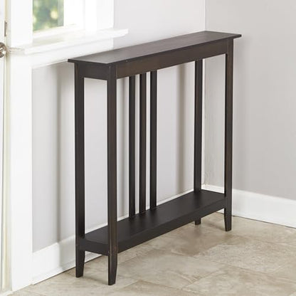 The Lakeside Collection Slim Space Saving Accent Table 36" W x 7" D x 32" H - Antique Black - color: Antiqued Black