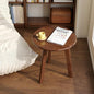 100% Solid Oak Round Side Table, Small Table w/Stable Frame, Round End Table, Small Side Table for Living Room, Bedroom, Couch(Walnut, 17.71" D x 19.68" H) - color: Walnut, size: Small