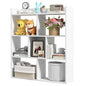 Tangkula 7-Cube Bookshelf, Floor Standing Open-Back Bookcase with Anti-Toppling Devices, Wooden Geometric Bookshelf, 4-Tier Storage Display Shelf for Living Room, Study, Office (1, White)