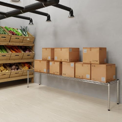 14" Deep x 72" Wide x 14" Height Wire Shelving Kit | 1-Tier | NSF Commercial Storage Rack Unit - size: 14" Deep x 72" Wide