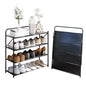 4 Tier No-Assembly Shoe Rack, Foldable Shoes Rack Organizer Without Installation, Portable Solid Metal Shoe Shelves for Closet, Entryway, Front Door Entrance - size: 4 Tier