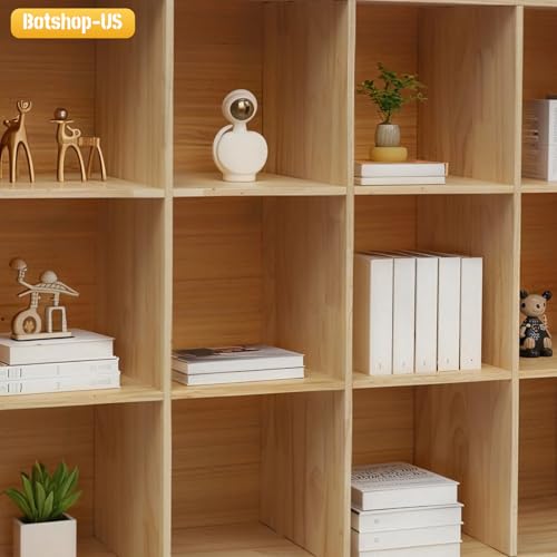 Gdrasuya10 18 Cube Storage Organizer with Closed Back Panel, 70" Long Horizontal Cube Shelf Floor Standing Opening Bookshelf, Display Shelf, Closet Cabinet for Home and Office - size: 18 Cubes