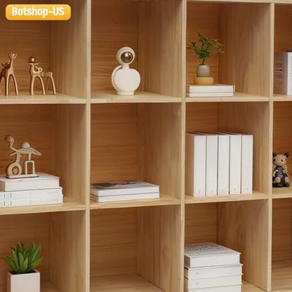 Gdrasuya10 18 Cube Storage Organizer with Closed Back Panel, 70" Long Horizontal Cube Shelf Floor Standing Opening Bookshelf, Display Shelf, Closet Cabinet for Home and Office - size: 18 Cubes