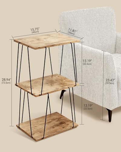 KJGKK Tall Side Table, Small End Table, 29 inch High Entryway Table, Bedside Table for Living Room, Bedroom and Office, Greige & Black - color: Greige + Black