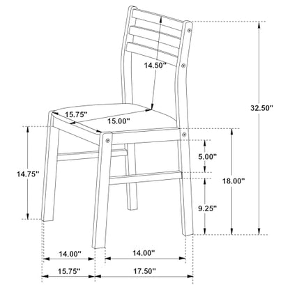 Coaster Home Furnishings 3-Piece Round Wood Dining Room Set Drop Leaf Extension Table Ladder Back Side Chairs Upholstered Seat Cushions Beige and Natural 130006