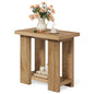 LITTLE TREE 2-Tier Side Table, Farmhouse End Table with Storage Shelves, Small Nightstand Wooden Beside Table Bed Side Table for Small Spaces, Living Room, Bedroom, Light Brown - color: Light Brown