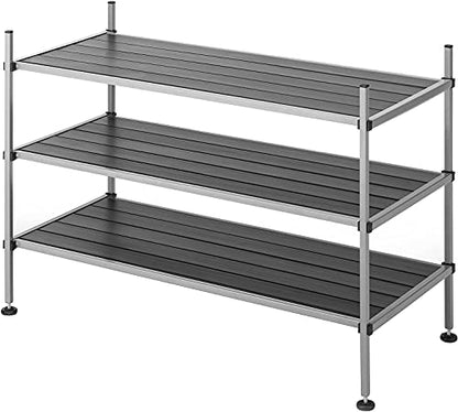 Whitmor 3 Tier Closet Storage Shelves - Shoe Rack and Home Organizer - color: 3-tier,grey