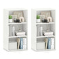 Giantex 2 Pieces 3 Shelf Bookcase, Book Shelves Open Cube Storage Cabinet Multi-Functional Home Office Bedroom Furniture Display Bookcases, White - color: White