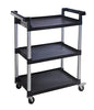 MaxWorks 80774 3-Shelf Utility Plastic Cart with Wheels-225 Lbs Maximum Capacity , Black - style: 3 Shelves