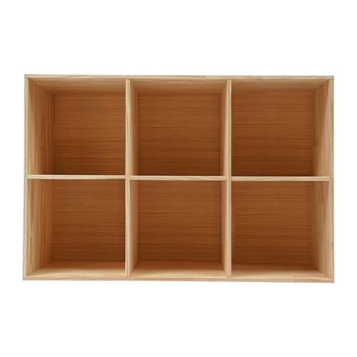 6 Cube Storage Organizer, Solid Wood Bookshelf, Vertical or Horizontal Bookcase, Open Cube Book Shelf, 35.4 in Cubes Organizer for Bedroom, Living Room, Office (35.4 X 11.8 X 23.6 in) - size: 35.4 X 11.8 X 23.6 in
