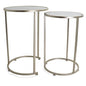 Nested Metal Side Tables - Set of 2 for Living Room & Bedroom (Gold) - color: Odessa - Gold