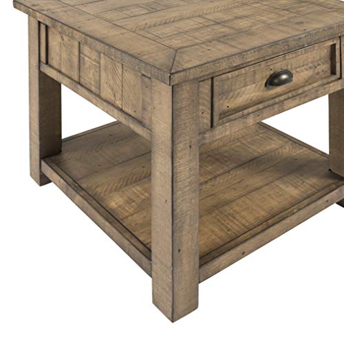 Martin Svensson Home Monterey Solid Wood End Table, Reclaimed Natural | Farmhouse Rustic, Coastal Side Table, Drawer and Shelf - color: Reclaimed Natural