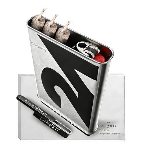 Pre-Roll Cone Holder Case for 3 King Size Cones with Lighter Holder | Cigarette Holder Storage Box,Smoking Accessory Travel Case, Metal Cone Holder Organizer, Portable Pre Roll Cone Case