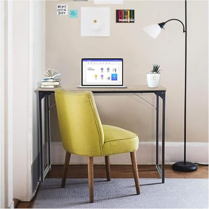 HCY Computer Desk 47 inches Writing Desk Home Office Study Workstation Modern PC Laptop Sturdy Simple Gaming Desk with Metal Frame (Nature), 47x24x29 - color: Nature, size: 47 inch