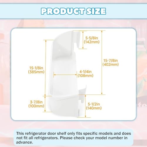 Kojem 240323001 Refrigerator Door Shelf Bin Compatible with Frigidaire Refrigerator Replacement for 240323007 240363707 891286 PS430206 - White 2PCS