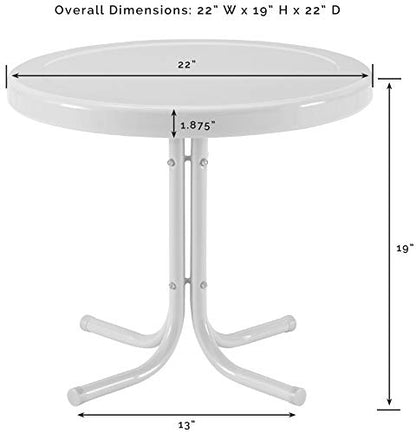 Crosley Furniture Griffith Weather Resistant Retro Metal Outdoor Side Table for Patio, Deck, Porch, Caribbean Blue - color: Caribbean Blue