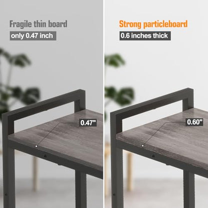 Livofloral Narrow Console Table, Small Entryway Table, Sofa Table with 2 Support Bar, Industrial Couch Table, Thin Side Table, Display Table for Living Room, Hallway, Bedroom, Foyer, Grey - color: Grey