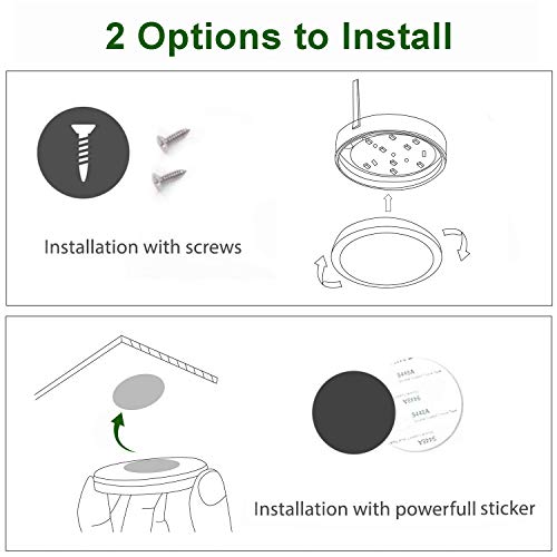 AIBOO Under Cabinet LED Black Cover Puck Lighting Kit with Touch Dimmer Switch for Kitchen Cupboard Closet Lighting (3 Lights,Warm White) - color: Warm White, size: 3 lights