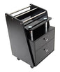 J&A Glass Top Pedicure Cart - color: Black
