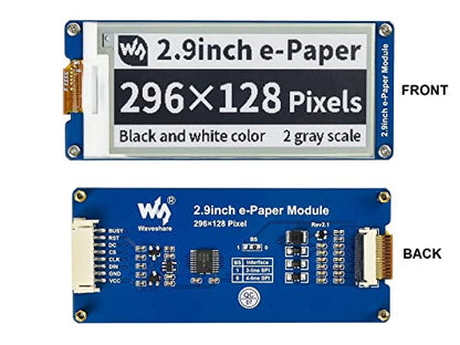 2.9inch e-Paper Display Module, 296x128 Resolution 3.3V/5V Two-Color epaper Display E-Ink Screen Module SPI Interface Compatible with Raspberry Pi/Arduino/Jetson Nano,Support Partial Refresh