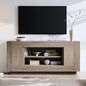 OKD Modern 70" TV Stand, Entertainment Center for TVs Up to 80", Media Console with Large Open Storage & Side Cabinets, Thick Wood Design for Living Room, Alder Grey - color: Alder Grey