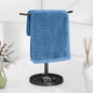 STWWO Hand Towel Holder, Stainless Steel Towel Holder Stand for Bathroom, Kitchen Countertop, T-Shaped Hand Towel Rack Stand, Black - color: Black