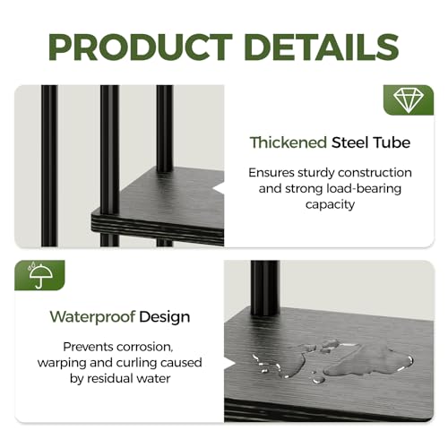 Bamworld Tall Plant Stand Indoor, 6 Tier Metal Plant Shelf for Multiple Plants, Tiered Flower Pot Stands for Patio Garden Balcony Living Room Bedroom, Black | Tiered indoor shelf displays multiple plants in living rooms, bedrooms, balconies, patios, or ga