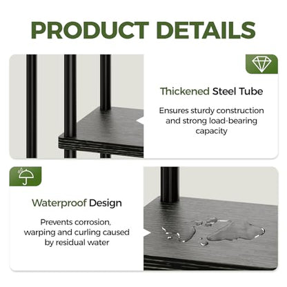 Bamworld Tall Plant Stand Indoor, 6 Tier Metal Plant Shelf for Multiple Plants, Tiered Flower Pot Stands for Patio Garden Balcony Living Room Bedroom, Black | Tiered indoor shelf displays multiple plants in living rooms, bedrooms, balconies, patios, or ga