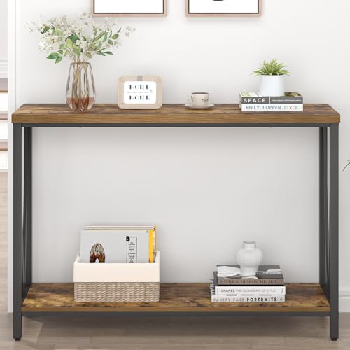 EXCEFUR Entryway Table, Narrow Sofa Console Tables Behind Couch, Modern Entry Table for Hallway Entrance Living Room, Rustic Brown - color: Rustic Brown